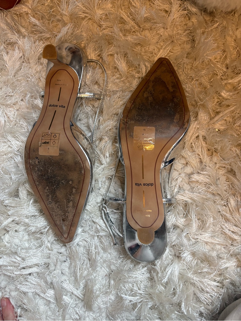 Dolce Vita Odela Silver Slingback Kitten Heel - Picture 4 of 4